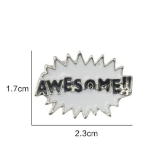 Awesome in Thought Bubble Pin Brooch - Picture 1 of 1